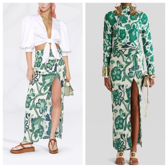 ETRO Tree Of Life High Slit Maxi Sarong Wrap Skirt Sz:42/Medium Spring 2022